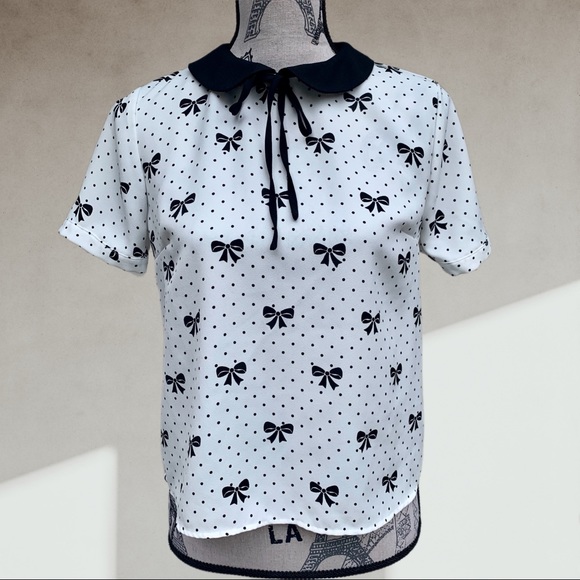 Babydoll bows FOREVER 21 top SMALL - Picture 7 of 10